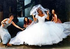 Fun in a bridal gown