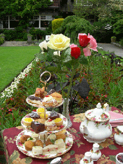 Afternoon tea in the rose garden